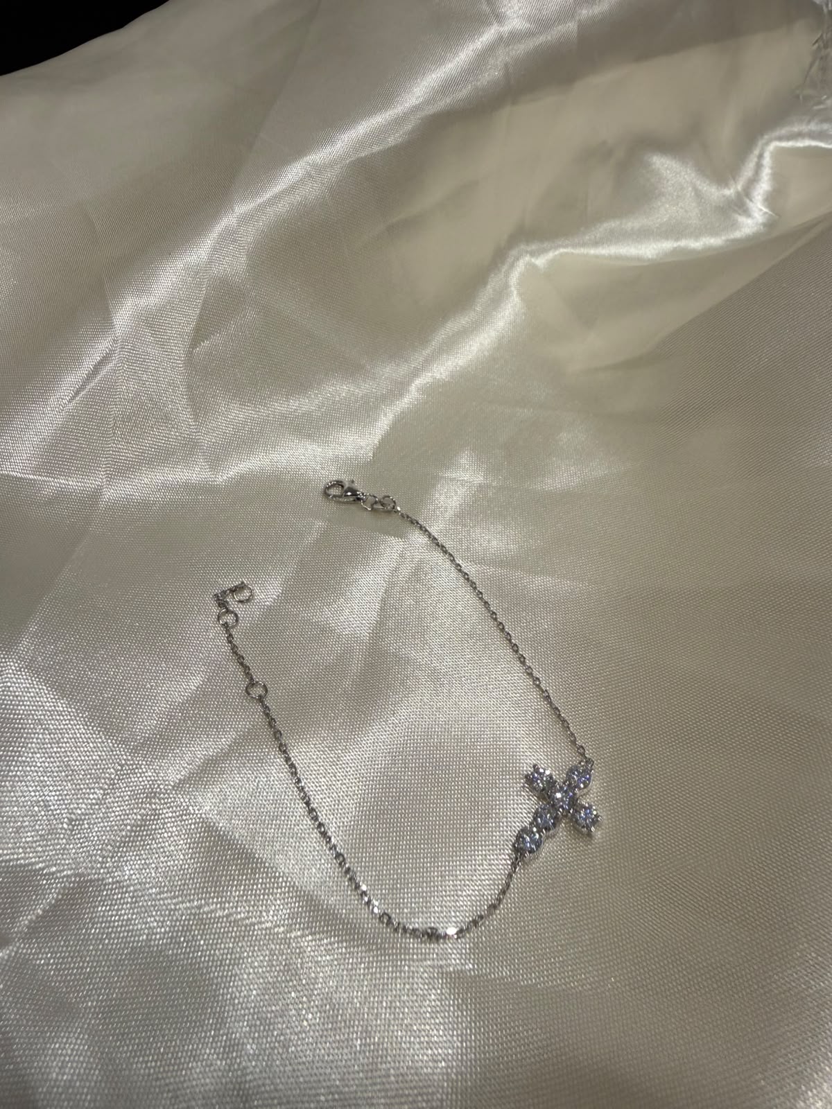 Pulseira elos portugueses no moissanite 3,5 mm na prata com ródio - Imagem 2